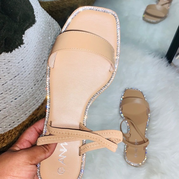 Rhinestone Trimmed Sandals - Picture 6 of 6